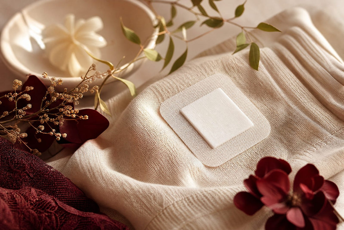 Adhesif hypoallergenique sur un tissu creme avec des plantes apaisantes