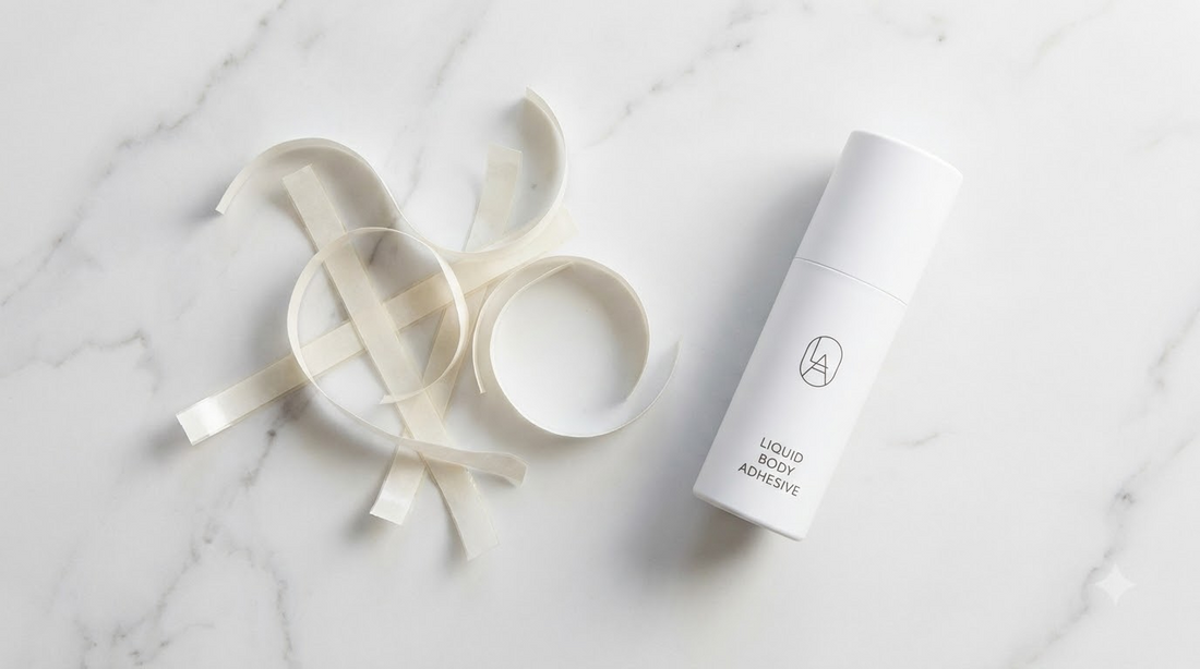 Comparaison scotch double face et fixateur textile liquide ConfySkin