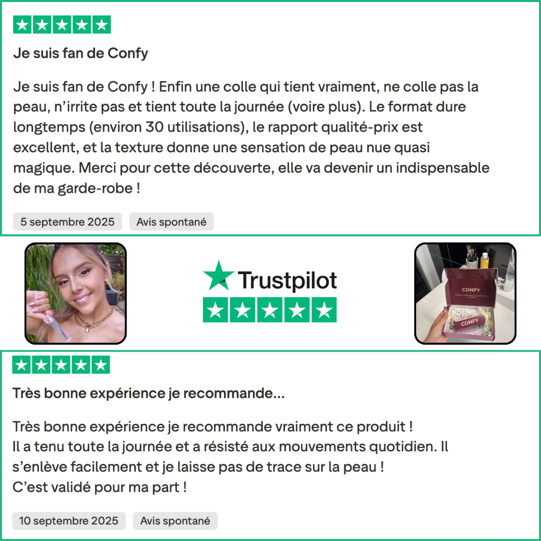 CONFY - La colle invisible pour tenues parfaites